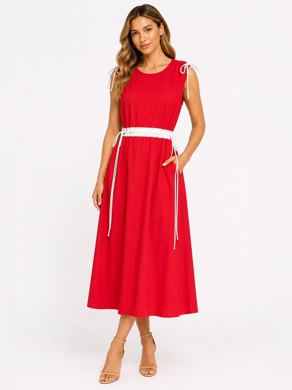NWT Never A Wallflower Cinch / Track Dress in Red ~ Size Large | MSRP $298